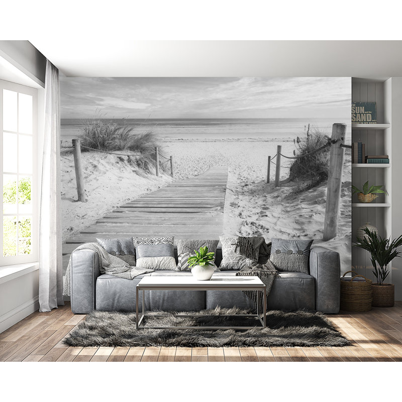 Murale noir et blanc Bridlewood Beach, L 115 po x L 82 po