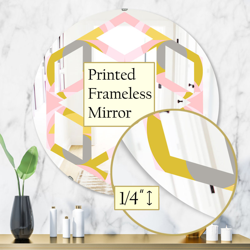Miroir mural Hexagon Star Coastal, 31,5 po x 31,5 po, Pastel circulaire IV