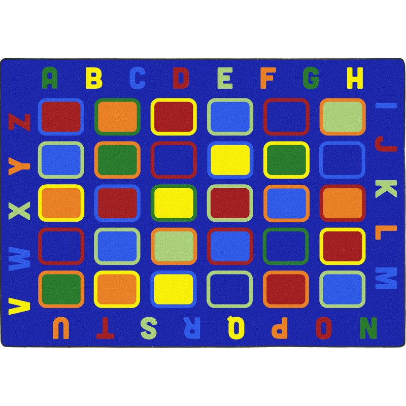 Kid Essentials Alphabet Tiles Area Rug, Rectangle 7'8" x 10'9"