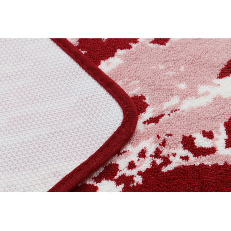 Pelagios Abstract Shower Curtain with Hooks Included, Burgundy