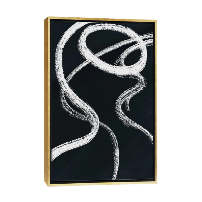 "Femme abstraite" par Mambo art studio-impression, H 40 po x l 26 po x P 1,5 po, Toile encadrée d'or, Pas de tapis