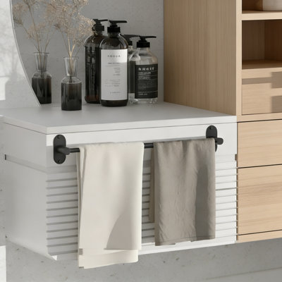 Adjustable 14.4Inch - 25.2Inch Towel Rack, Self Adhesive Wall Mounted