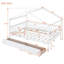 Lit double en bois avec deux tiroirs, blanc