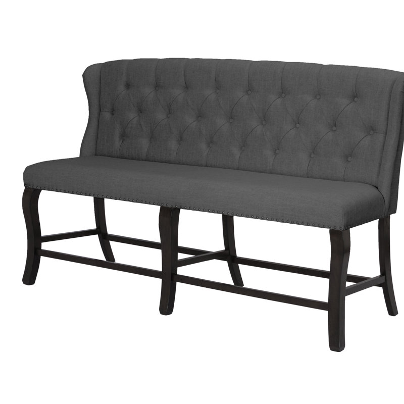 Banc rembourré Sacramento, Gris foncé