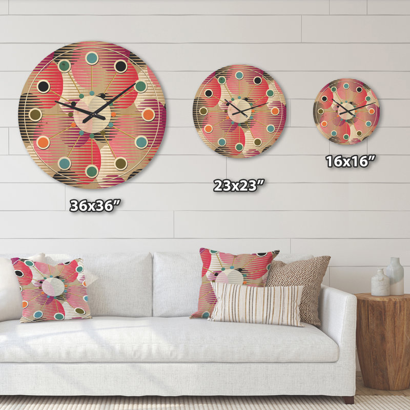 Horloge murale circulaire en bois, Très grand