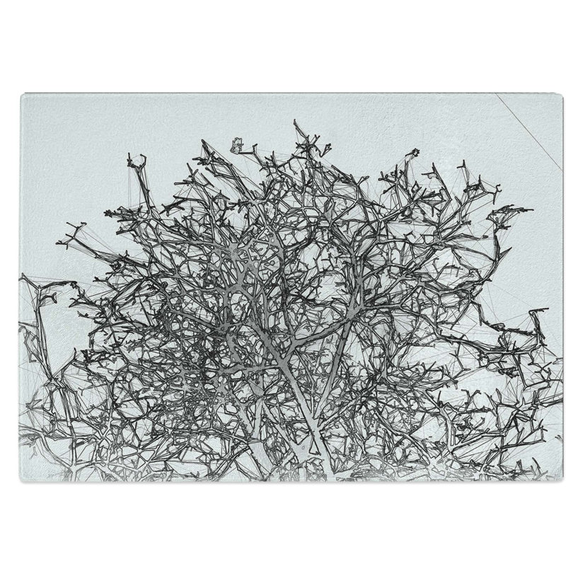 Tempered Glass Bare Tree Chopping Board, 39 cm W x 28.5 cm L