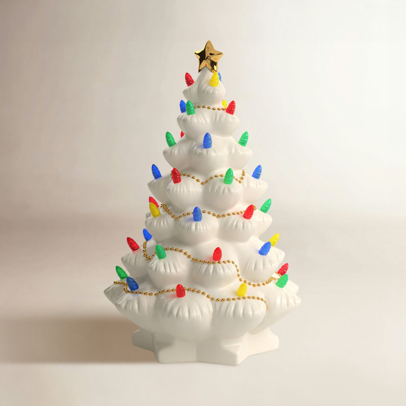 Treasured Traditions Light-Up Tree Figurine, White