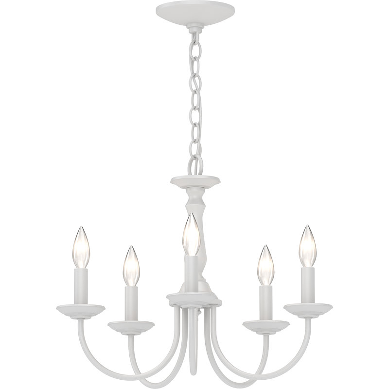 Clydeen 5-Light Indoor White Classic/Traditional Candelabra Chandelier, White