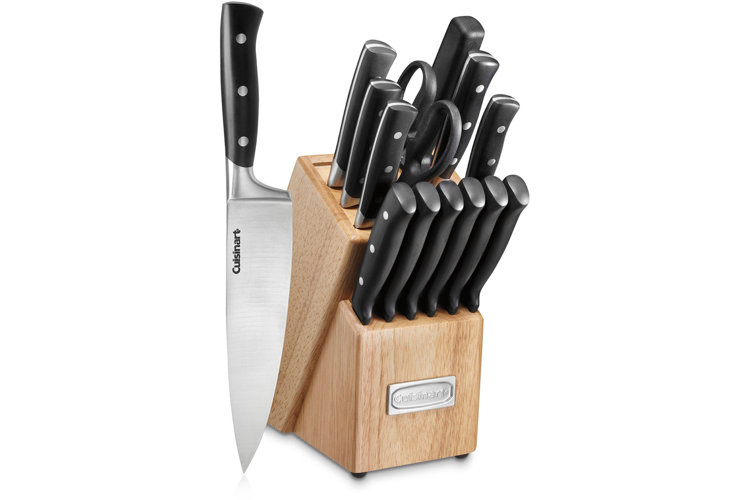 Rachael Ray Cucina Japanese Stainless Steel Knife Kitchen Cutlery Wooden  Block Set, 6 Piece, Agave Blue