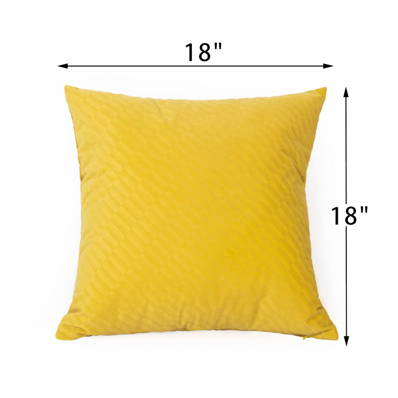 Square Throw Pillow Cover Yellow, Yellow