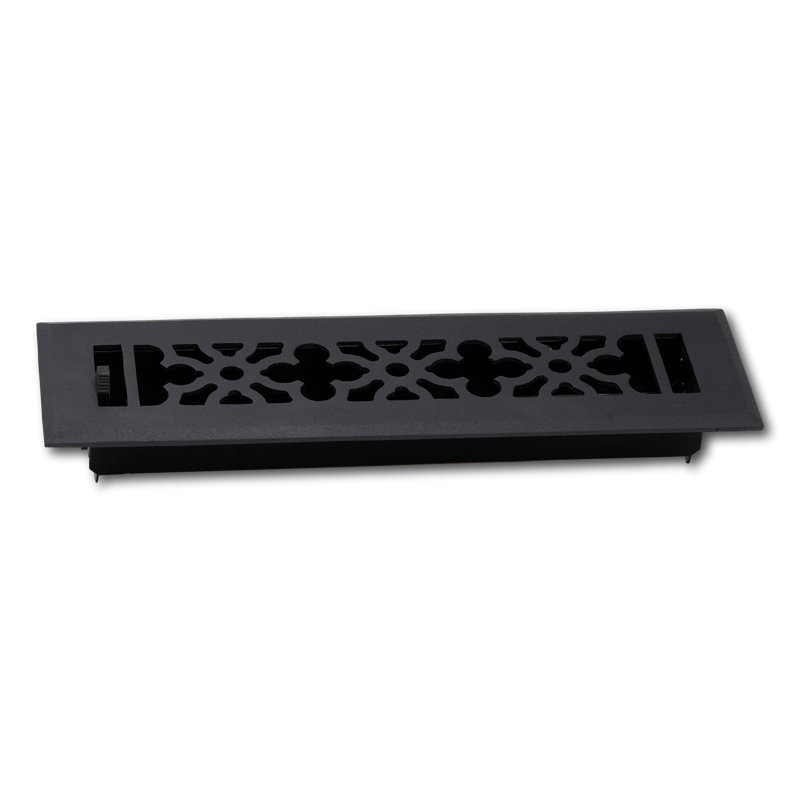 Registre de fixation en métal pour plancher / mur, Noir, L 10 po x l 4 po x H 2,75 po