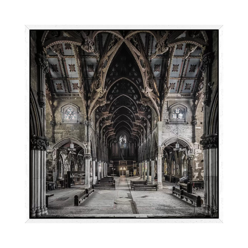 Gothic Church by Simon Yeung - Print on Canvas, White Framed, 45.72 cm H x 45.72 cm W
