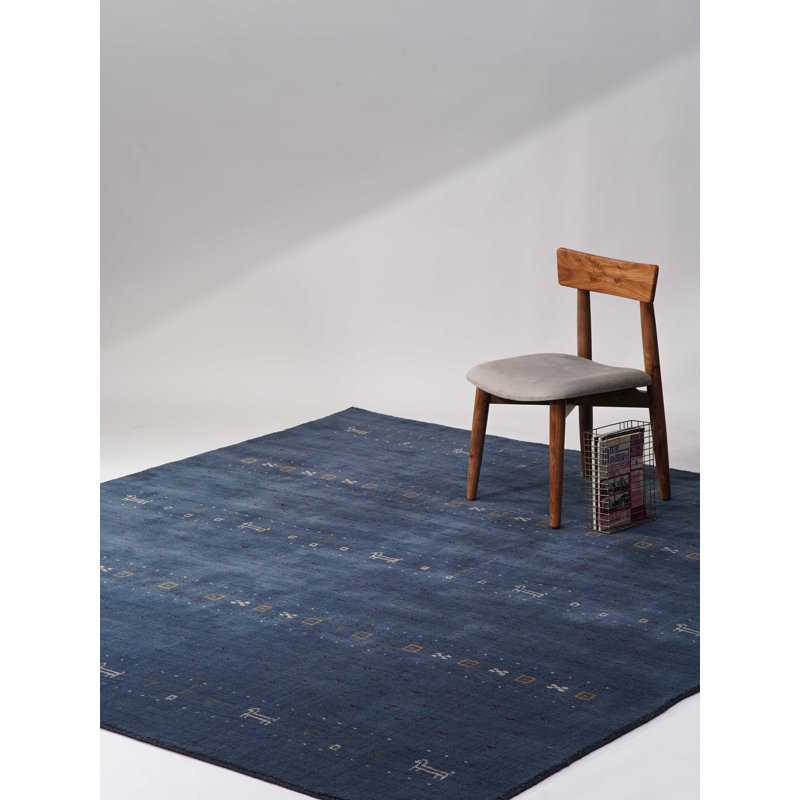 St Catherine Hand Knotted Loom Wool Eco-Friendly Area Rugs - Rectangle, Blue Color, Contemporary Modern Design, High Pile Thick Handmade Anti Skid Area Rugs for Living Room, Bed Room