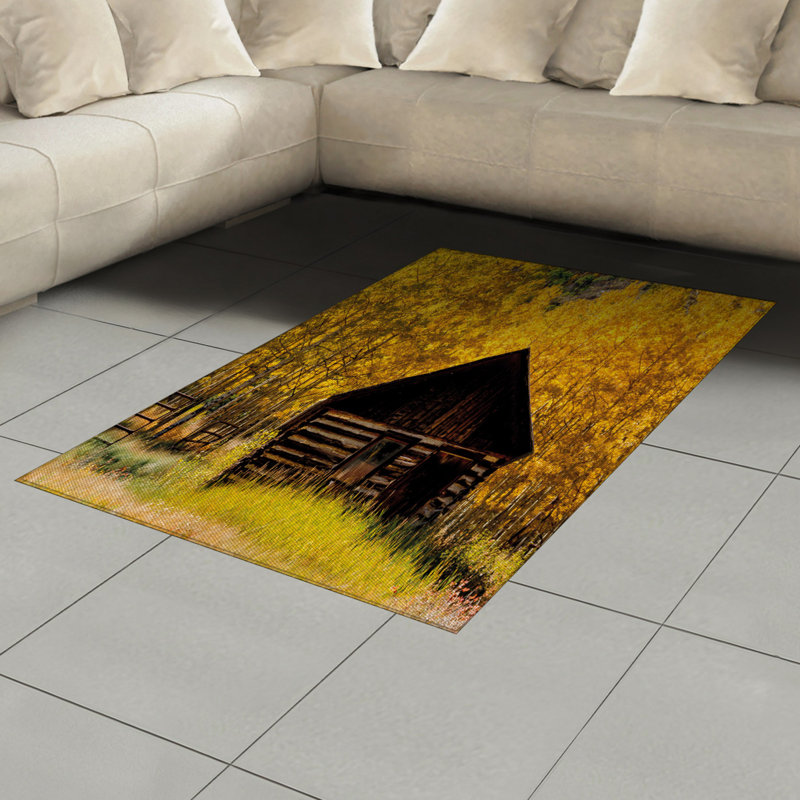 Autumn High Density Long Fiber Poly Threads Decorative Area Rug Carpet, Rectangle 4' x 5'8"