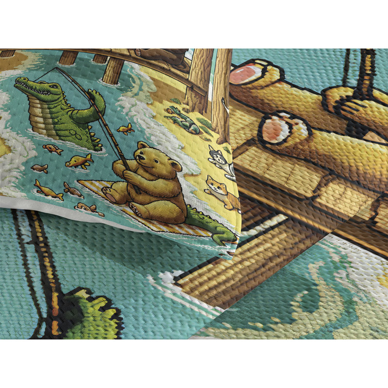 Quilt Set, Queen Coverlet + 2 Standard Shams