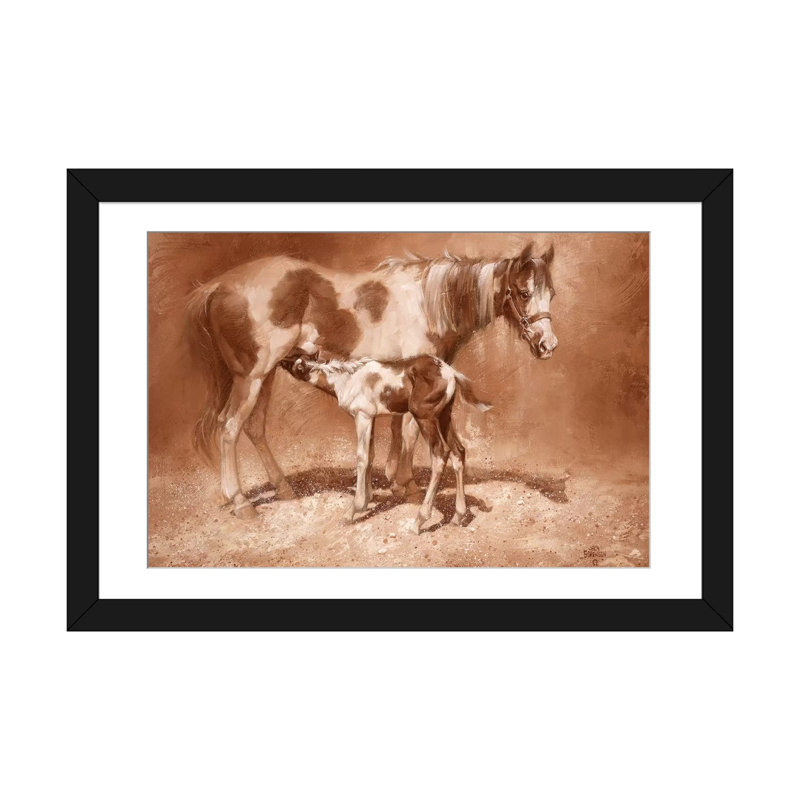 « sienna paint », impression sur toile, Papier d'art encadré noir, H 24 po x l 32 po x P 1 po, Blanc