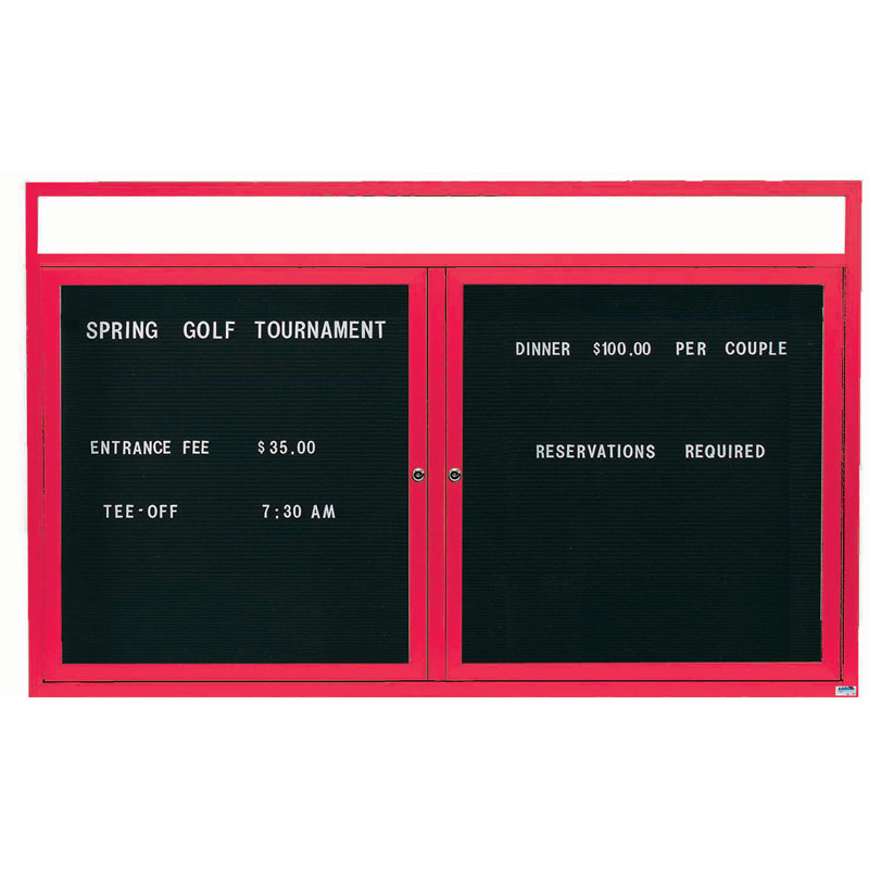 AARCO No Vinyl Metal Letter Board, Powder Coated Blue, Two, 36" H x 72" W