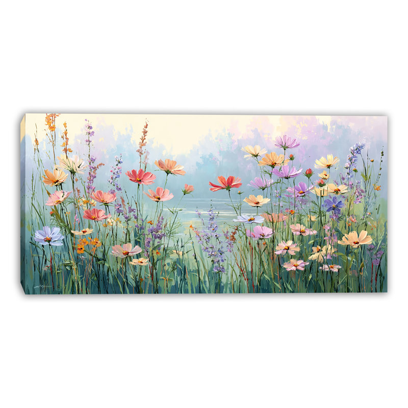 Art mural sur toile sauvage "Wild Meadow", H 27,5 po x l 55 po x P 1,5 po