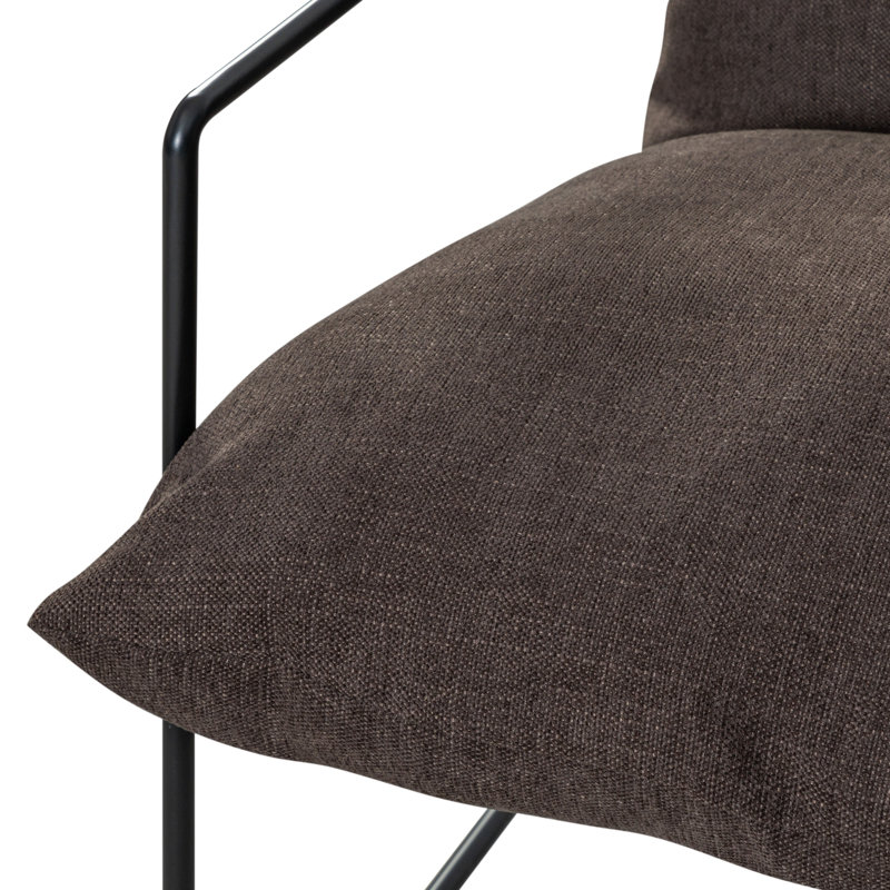 Fauteuil d'appoint industriel moderne Merring, Polyester noir