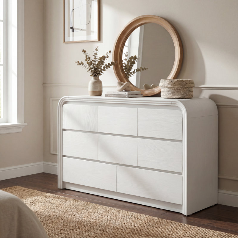 Commode 8 tiroirs 47,74 po, Blanc