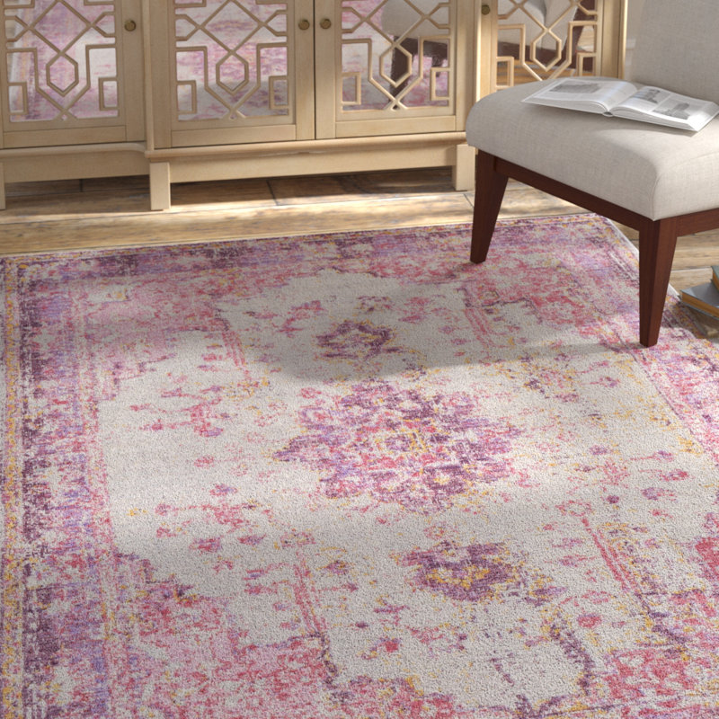 Tapis rose Romina, Rectangle 6 pi 7 po x 9 pi