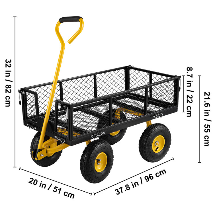 37.8'' H x 20'' W Utility Cart with Wheels