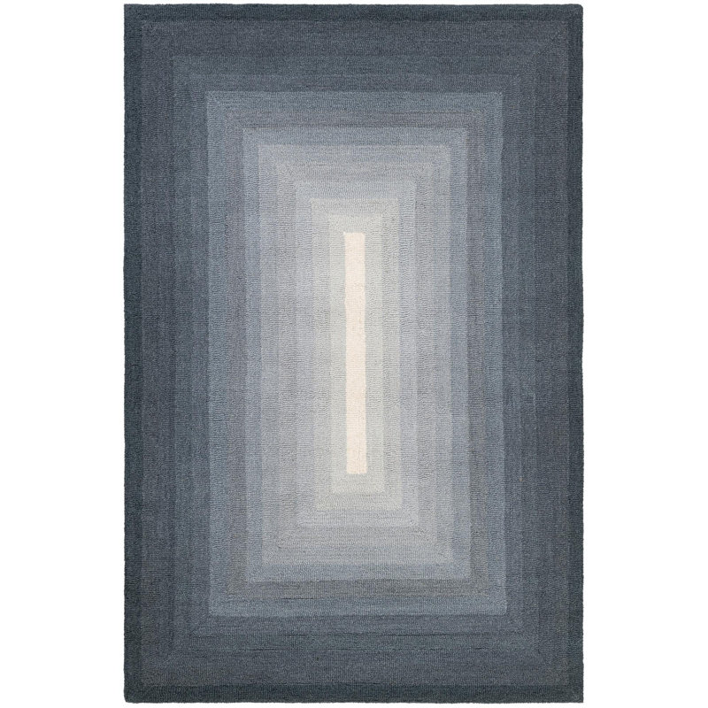  Ombre Wool Rug, Gray, Rectangle 4'1'' x 6'1''