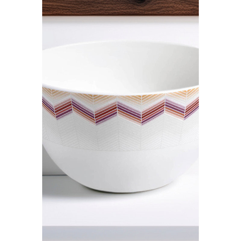 Missoni Rice Bowl Zig Zag Jarris 148 Set Of 2 Diam. 11.3" H 2.4 ", 1, Red, 6.3"