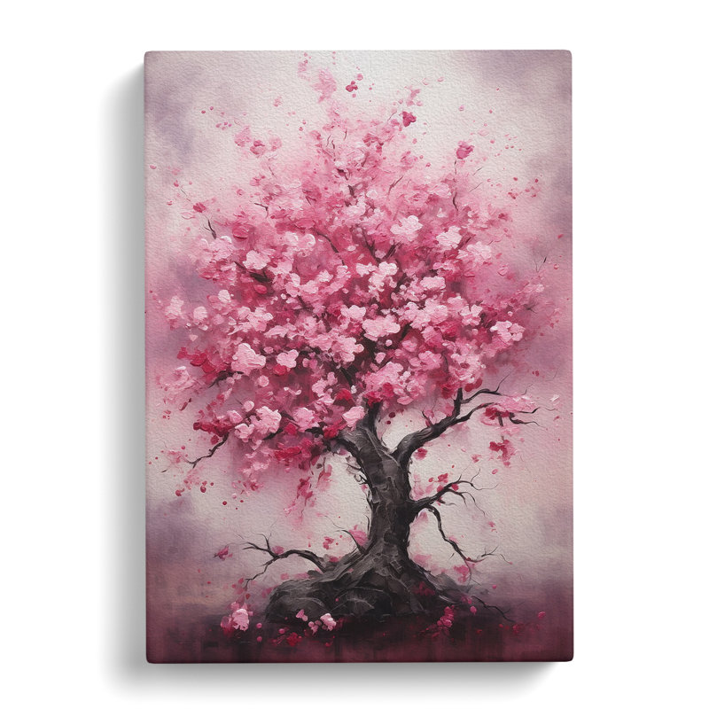 Cherry Blossom Tree Expressionism - Art Prints - Wrapped Canvas, 50cm H x 35cm W x 3cm D