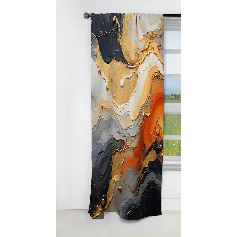 Wampole - Rideau Geode Stone - Rideau occultant sans motif - 1 panneau, L 52 po x L 108 po