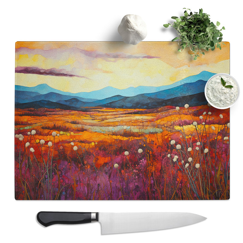 Landscape Colour Field  Glass Chopping Board