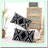 Boho Velvet Black Pillowcase Set - Soft Square Decorative Throw Pillow Covers for Sofa Couch Bed Decor - 2 Pack