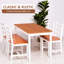 Ensemble de salle à manger 5 pièces, mobilier moderne en bois, table blanche rustique pour 4 personnes, chaises de cuisine, idéal pour les petits espaces.