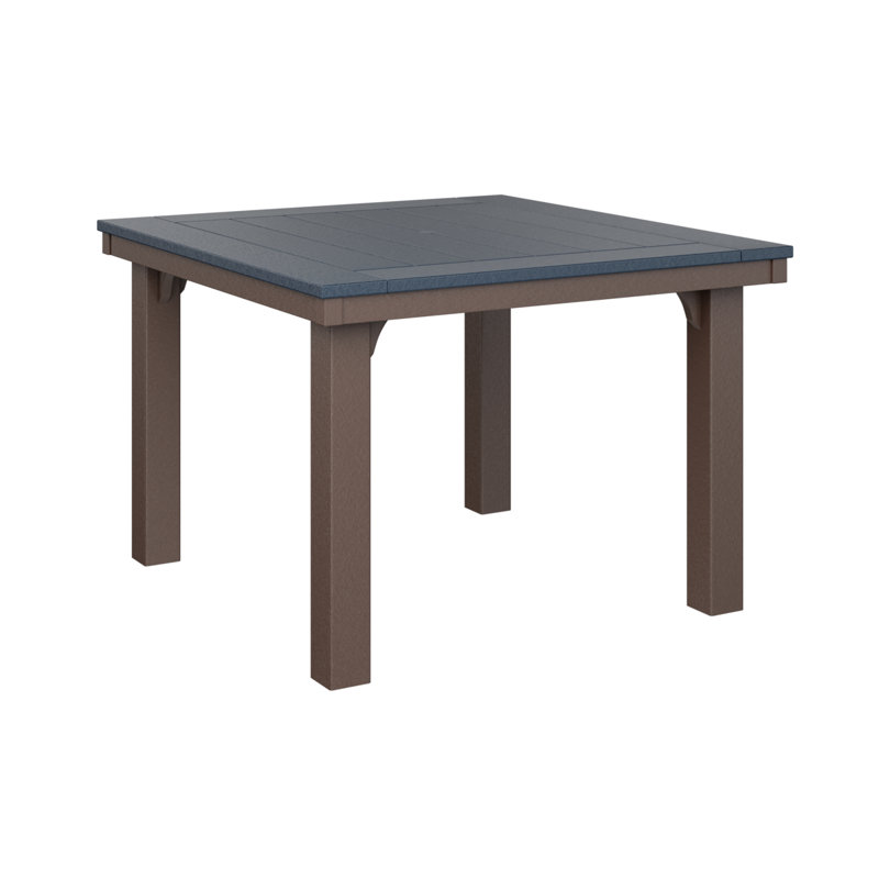 Homestead Outdoor Square Dining Table, Chocolate Brown, Navy Blue