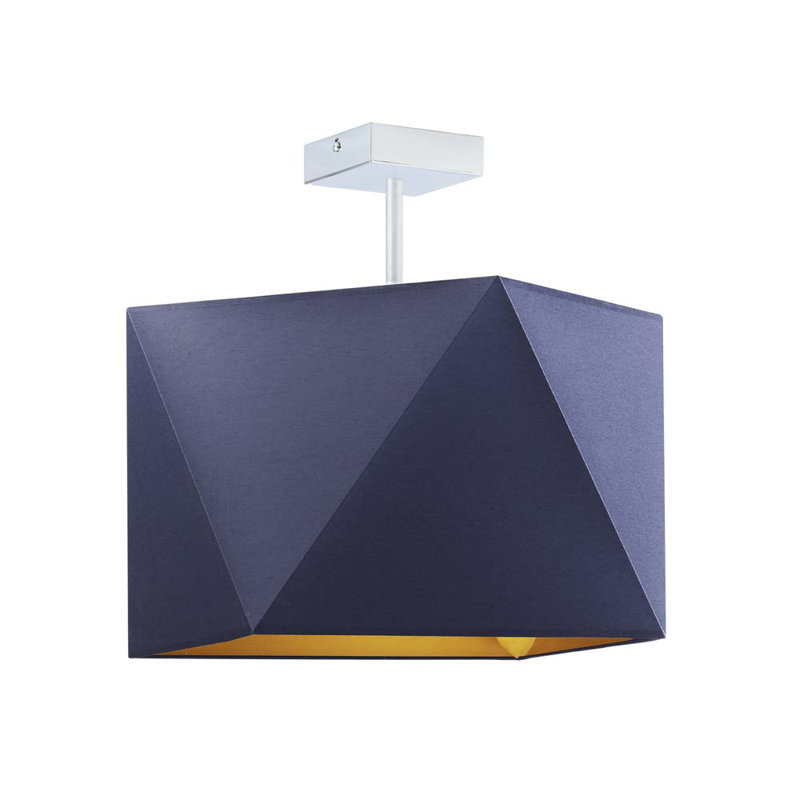 Glisson 1 - Light Square/Rectangle Pendant, Blue, Brushed Chrome