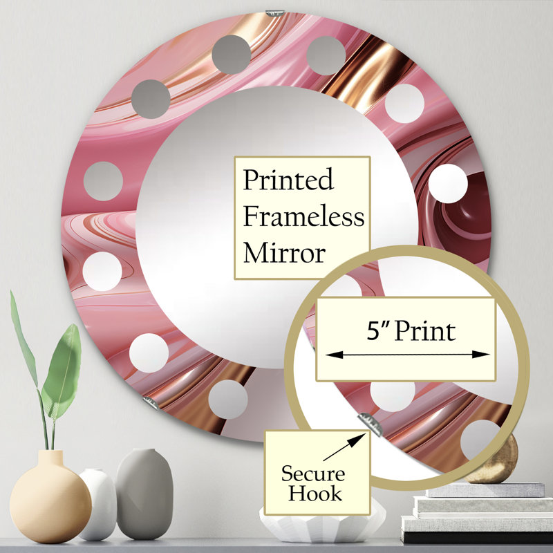 Flouve - Miroir mural moderne rond, 24 po x 24 po