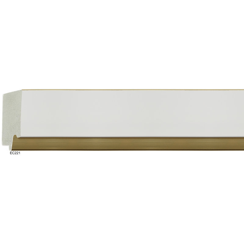 Metropolis Flat Beveled Mirror, 46" x 36", White/Gold
