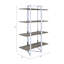 Grande bibliothèque autoportante avec base en métal avec finition et 4 tablettes en bois rectangulaires pour le rangement de l'organisation