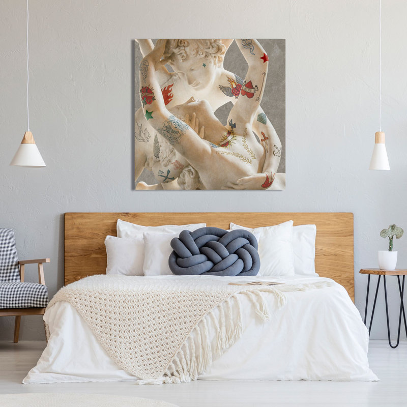 1SH6276 Tattooed Lovers (Cupid & Psyche) by Steven Hill - Wrapped Canvas Print, 70cm H x 70cm W x 4cm D