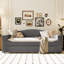 Lit de jour simple gris avec lit gigogne - Rangement avec accoudoirs pour plus de confort Lit de jour élégant, gris, rangement et fonction musicale intégrée-1655212985-1655212983