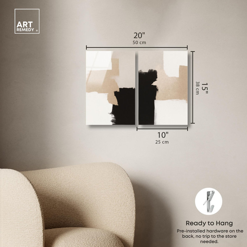 Neutral Harmony Boho Art , H 15 po x l 20 po