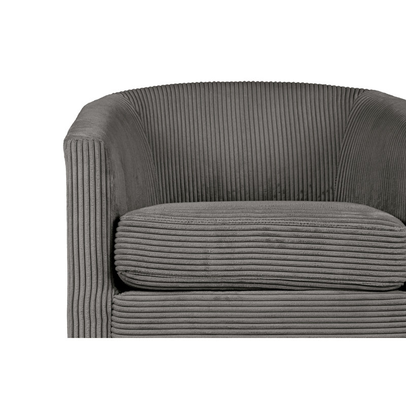 Chaise en velours côtelé 1 pièce, Gris foncé