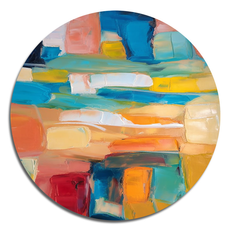 Clete - Art abstrait rond en métal, H 36 po x l 36 po 
