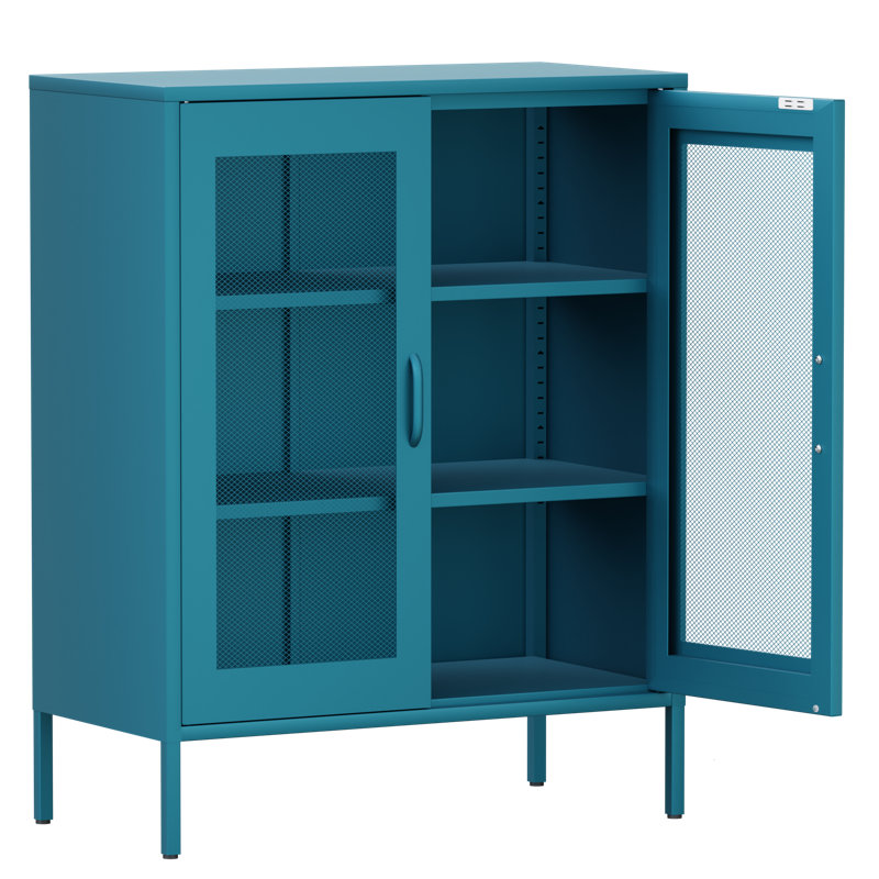 Armoire de rangement à 3 tablettes de 31,5 po de largeur, Bleu paon