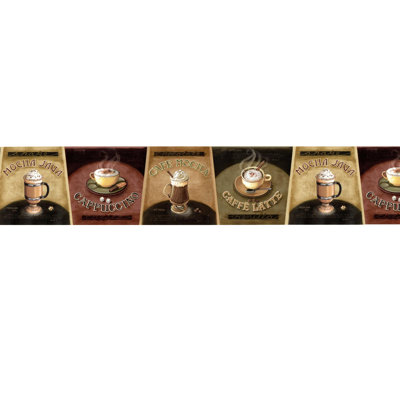Bordure de papier peint café Cafe L 15 pi x l 6,6 po