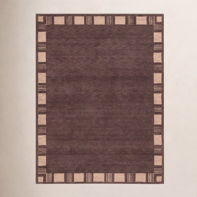 Tapis d'intérieur en laine touffeté à la main Porto, Rouge, 7 pi 9 po x 9 pi 9 po