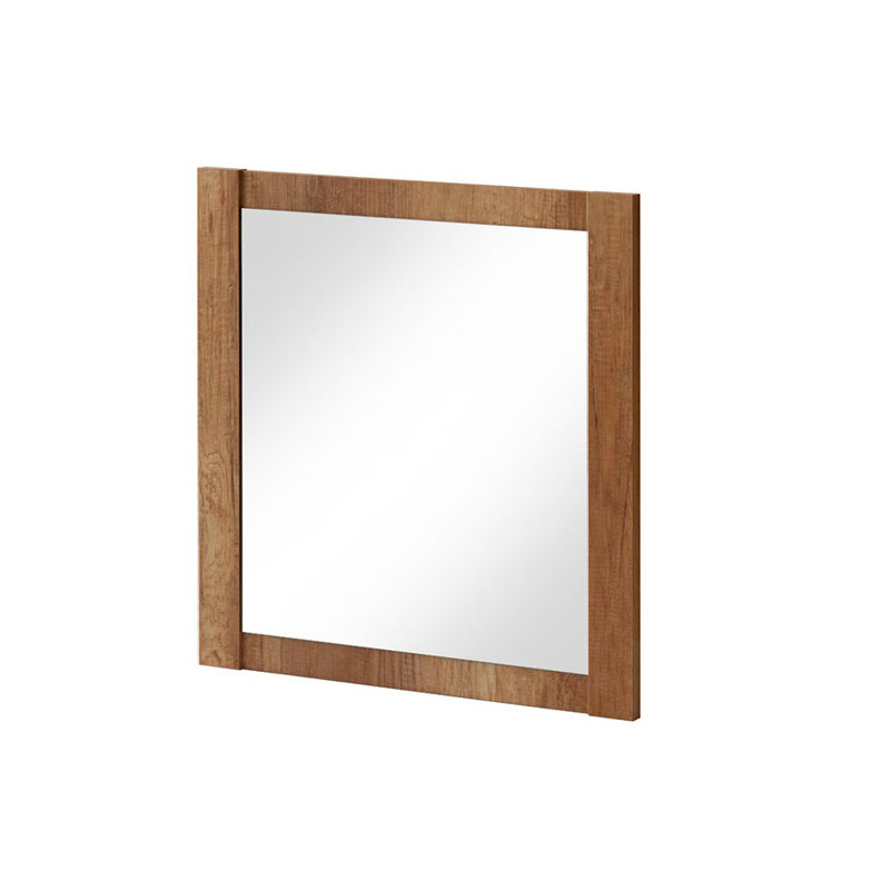 Wood Wall Mirror, 80cm H x 80cm W x 2cm D, Oak