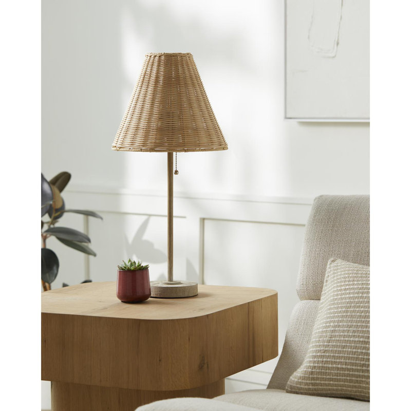 Maurine Claudia Resin Table Lamp, Gray