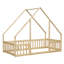 Lit simple en bois en forme de maison avec clôture, garde-corps, naturel-1186876517-1186876519