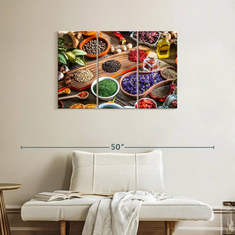 Yarlin Rustic Kitchen Herbs And Spices, 24" H x 38" W